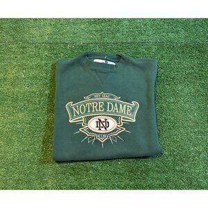 Vintage Notre Dame Fighting Irish sweatshirt mens medium green embroidered 90s